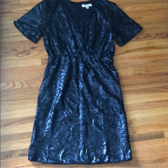 NWT Francesca Elegant Navy Sequin Dress Small - Picture 5 of 5